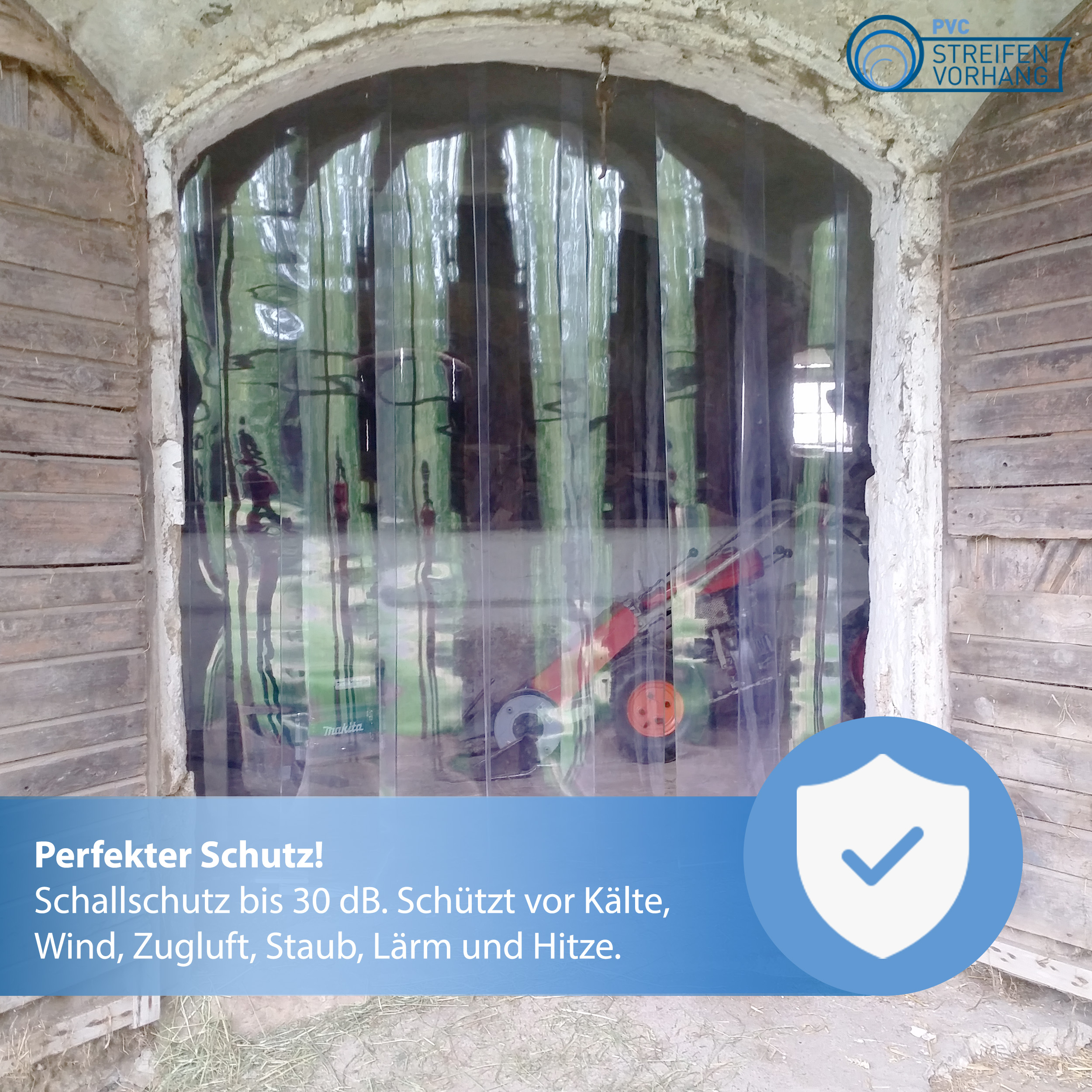 PVC Streifen Meterware BLAU-TRANSPARENT – Bild 6