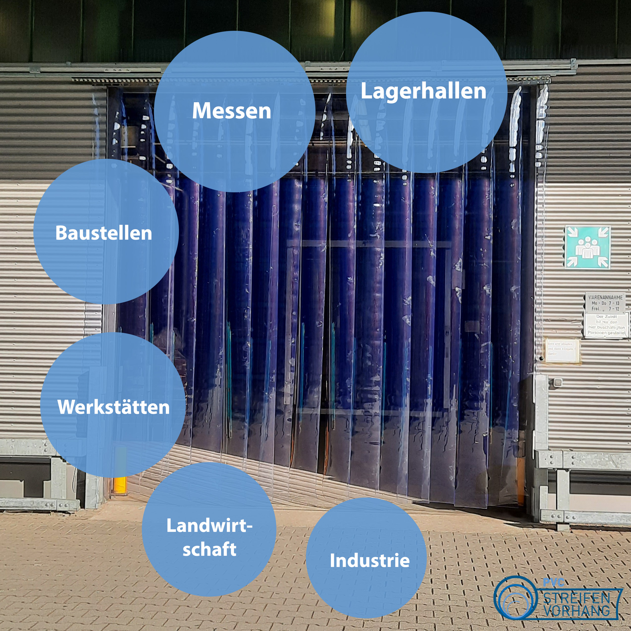 PVC Streifen Meterware BLAU-TRANSPARENT – Bild 7