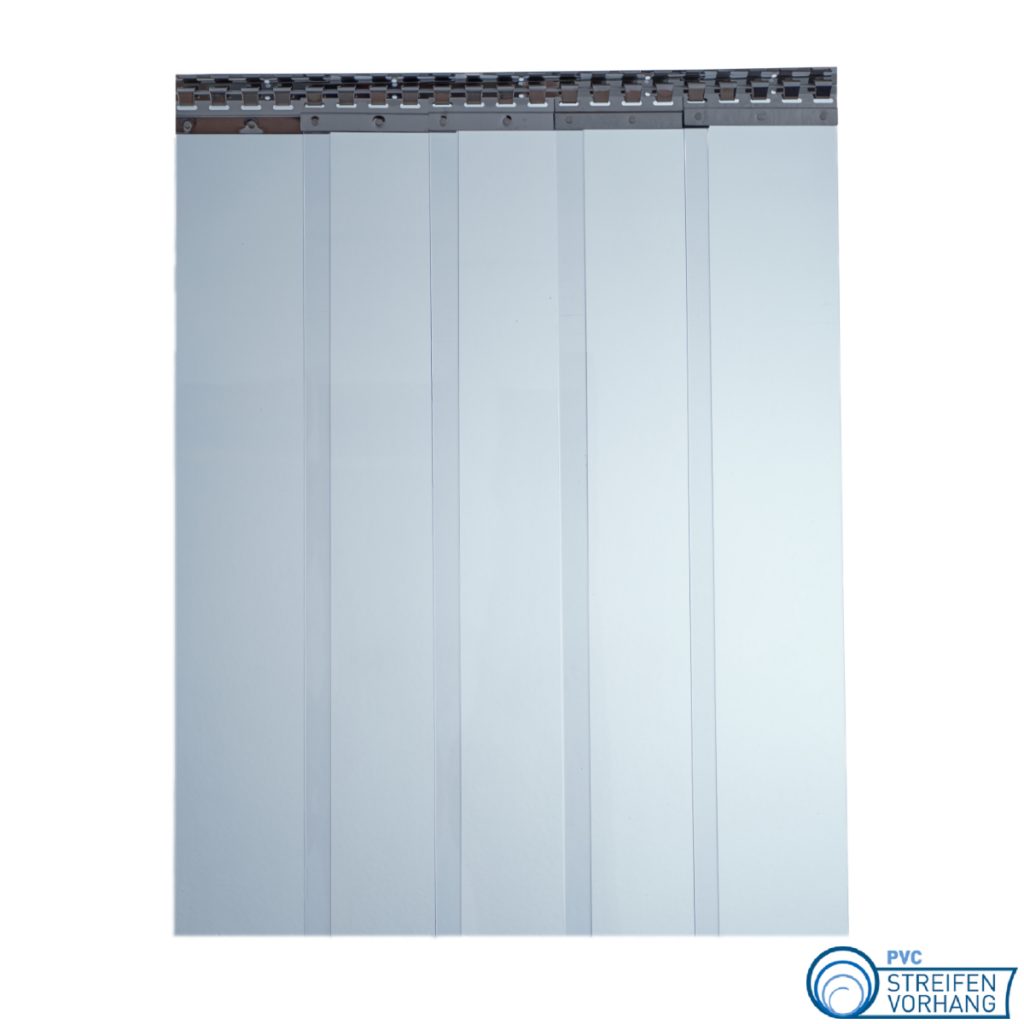 PVC Streifenvorhang blau transparent