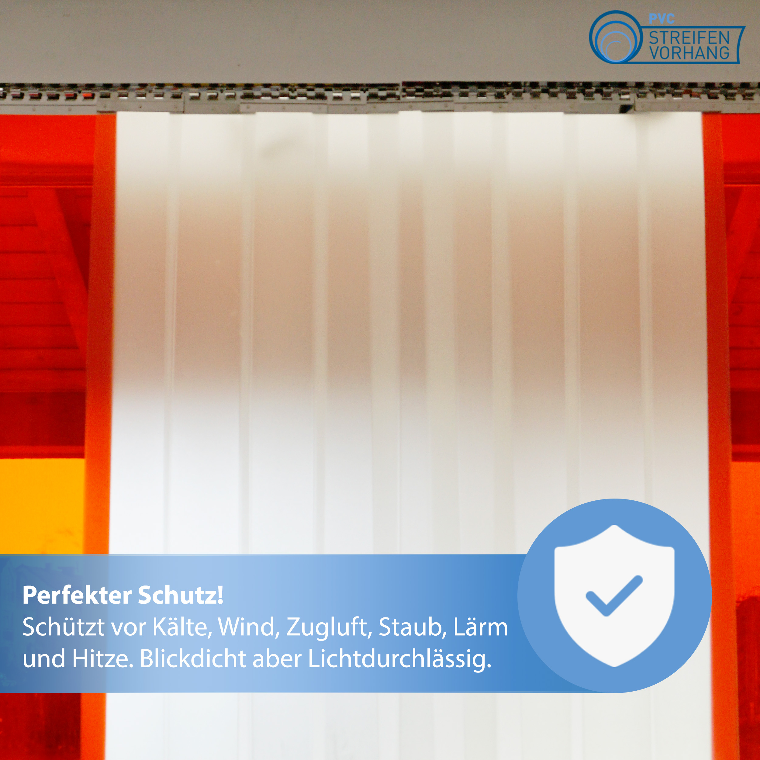 PVC Vorhang Ersatzstreifen ROT-TRANSPARENT – Bild 3