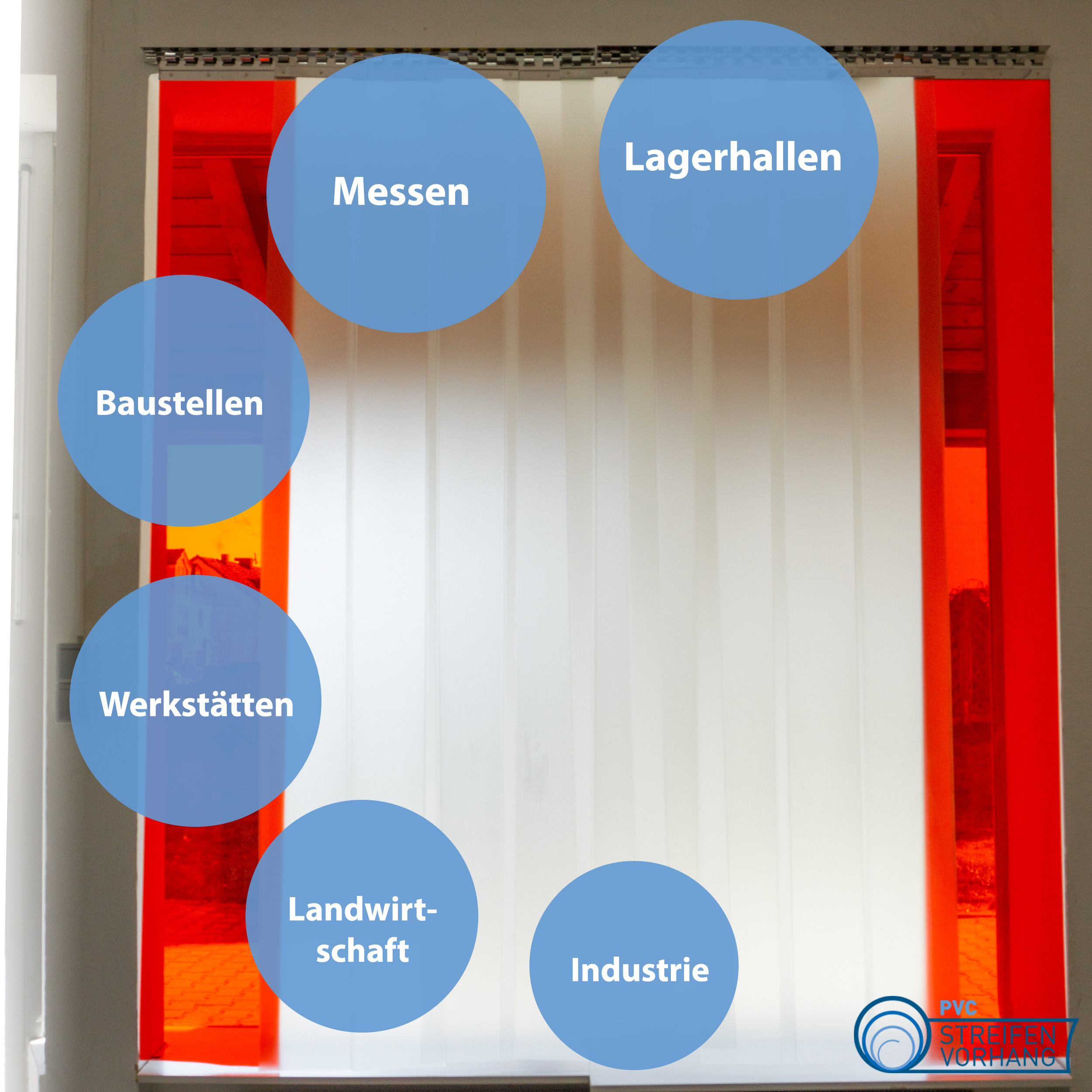 PVC Vorhang Ersatzstreifen ROT-TRANSPARENT – Bild 4
