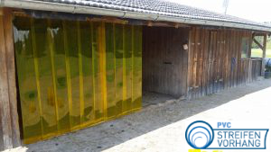 PVC Lamellenvorhang Stallvorhang gelb-transparent