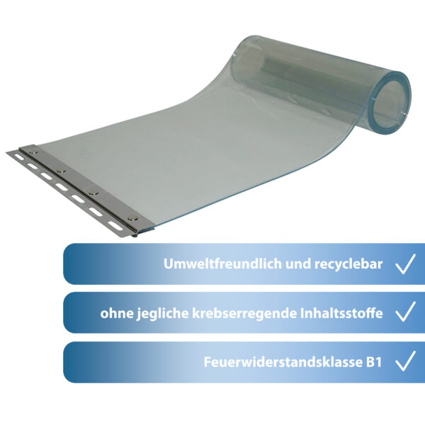 PVC Vorhang Ersatzstreifen FEUERHEMMEND B1