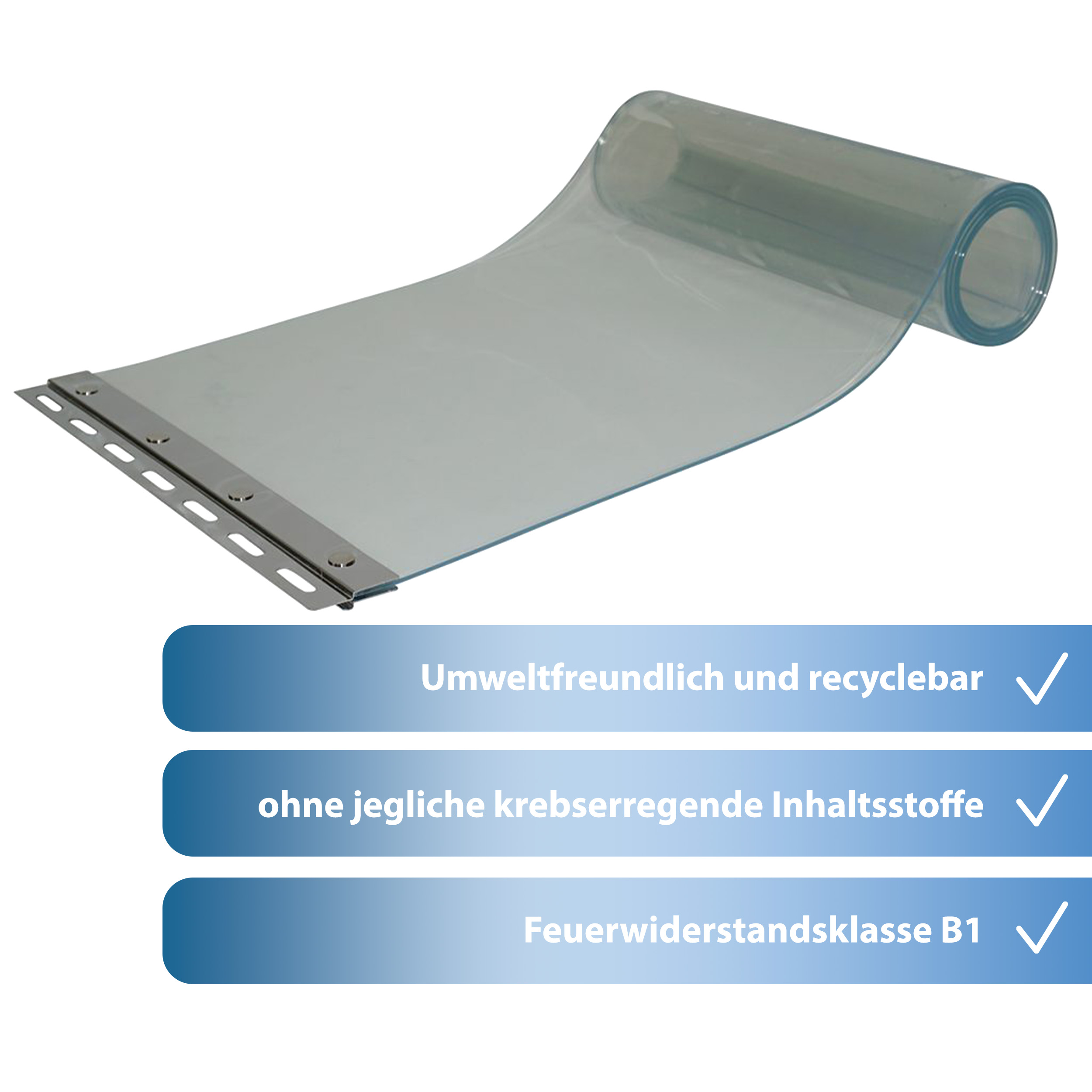 PVC Vorhang Ersatzstreifen FEUERHEMMEND B1