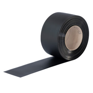 PVC Streifen Meterware Schwarz matt